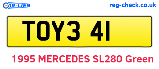 TOY341 are the vehicle registration plates.