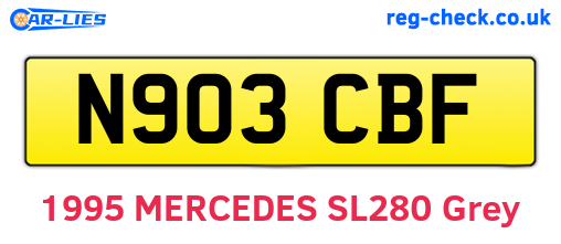 N903CBF are the vehicle registration plates.