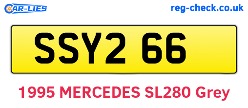 SSY266 are the vehicle registration plates.