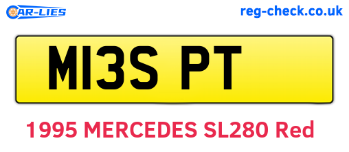 M13SPT are the vehicle registration plates.