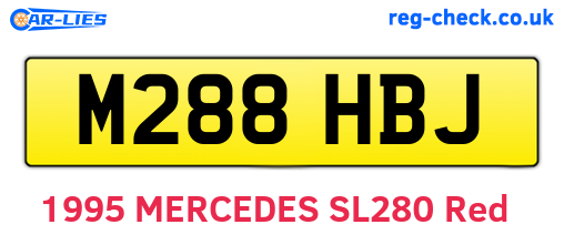 M288HBJ are the vehicle registration plates.