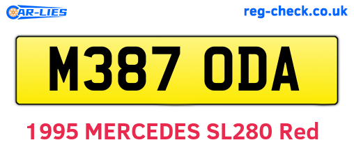 M387ODA are the vehicle registration plates.