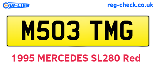M503TMG are the vehicle registration plates.