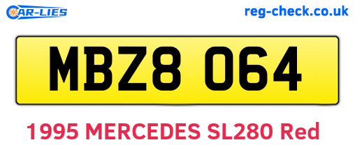 MBZ8064 are the vehicle registration plates.