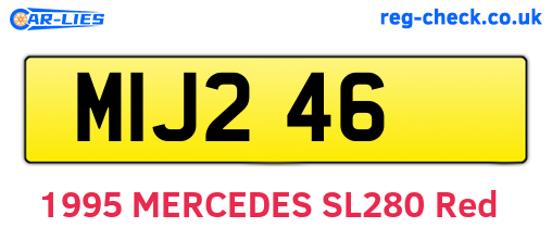 MIJ246 are the vehicle registration plates.