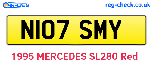N107SMY are the vehicle registration plates.