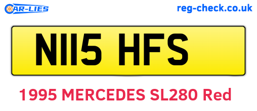 N115HFS are the vehicle registration plates.