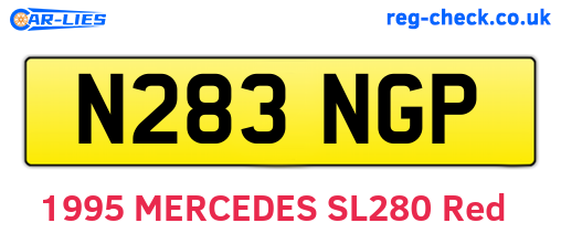 N283NGP are the vehicle registration plates.