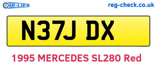 N37JDX are the vehicle registration plates.