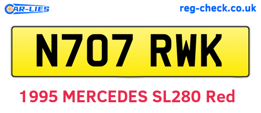 N707RWK are the vehicle registration plates.