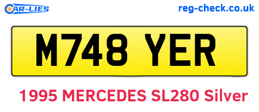 M748YER are the vehicle registration plates.