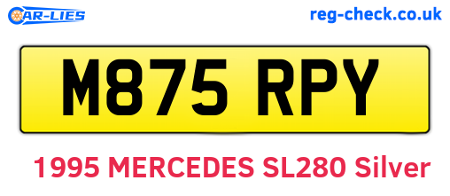 M875RPY are the vehicle registration plates.
