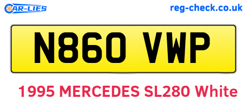 N860VWP are the vehicle registration plates.