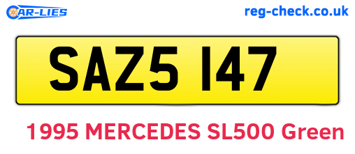 SAZ5147 are the vehicle registration plates.