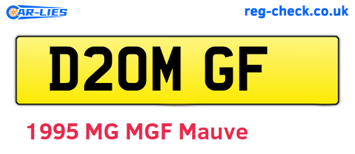 D20MGF are the vehicle registration plates.