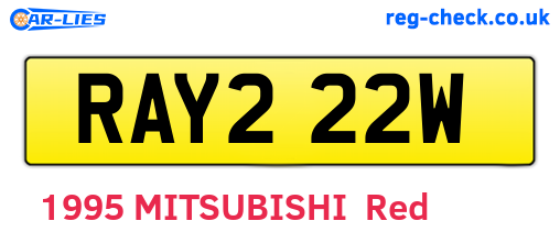 RAY222W are the vehicle registration plates.