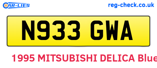 N933GWA are the vehicle registration plates.