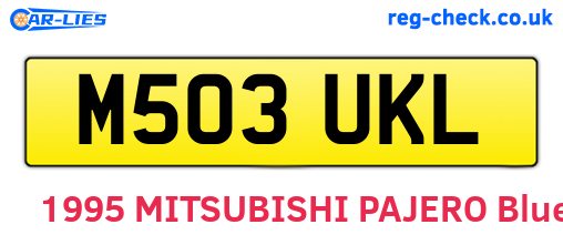 M503UKL are the vehicle registration plates.