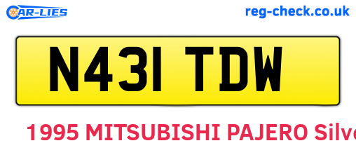 N431TDW are the vehicle registration plates.