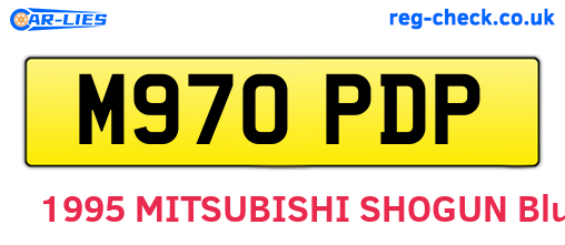M970PDP are the vehicle registration plates.