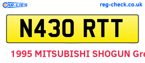 N430RTT are the vehicle registration plates.