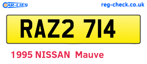 RAZ2714 are the vehicle registration plates.