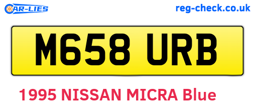 M658URB are the vehicle registration plates.