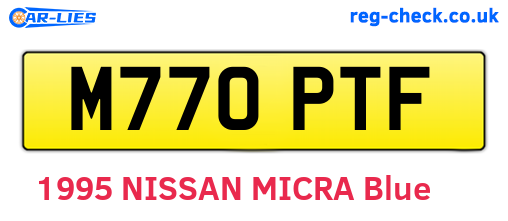 M770PTF are the vehicle registration plates.