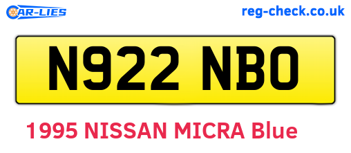 N922NBO are the vehicle registration plates.