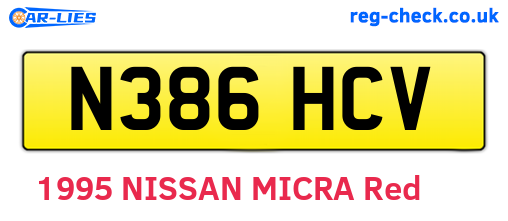 N386HCV are the vehicle registration plates.