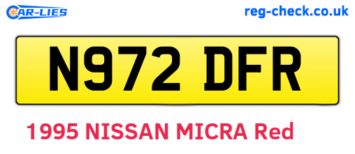 N972DFR are the vehicle registration plates.