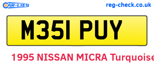 M351PUY are the vehicle registration plates.