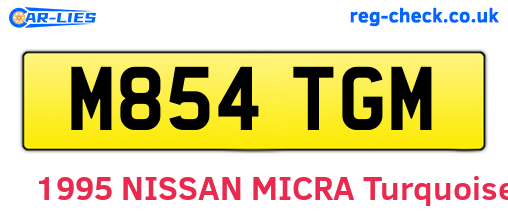 M854TGM are the vehicle registration plates.