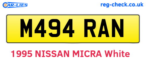 M494RAN are the vehicle registration plates.