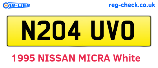N204UVO are the vehicle registration plates.
