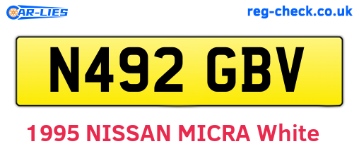 N492GBV are the vehicle registration plates.