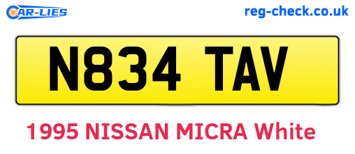 N834TAV are the vehicle registration plates.