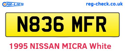 N836MFR are the vehicle registration plates.