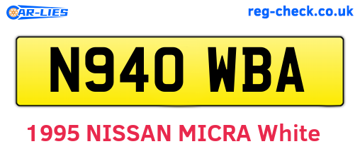 N940WBA are the vehicle registration plates.