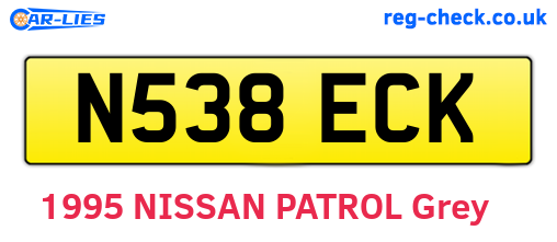 N538ECK are the vehicle registration plates.