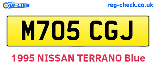 M705CGJ are the vehicle registration plates.