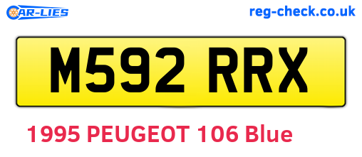 M592RRX are the vehicle registration plates.