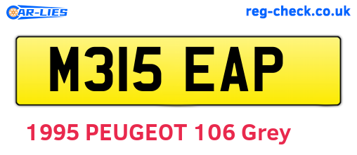 M315EAP are the vehicle registration plates.