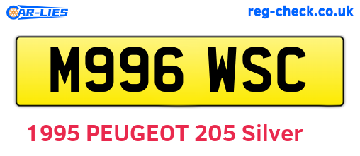 M996WSC are the vehicle registration plates.