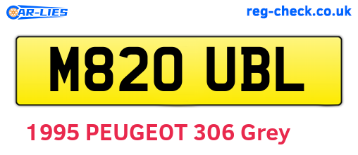 M820UBL are the vehicle registration plates.