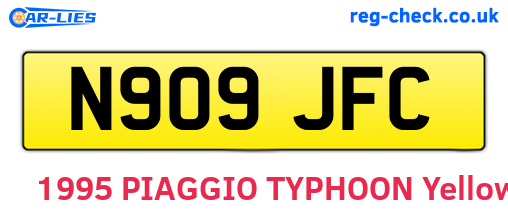 N909JFC are the vehicle registration plates.
