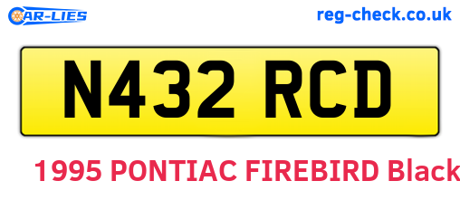 N432RCD are the vehicle registration plates.
