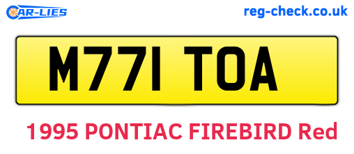 M771TOA are the vehicle registration plates.