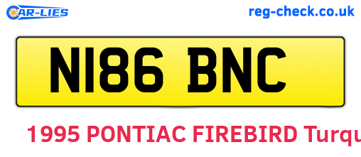 N186BNC are the vehicle registration plates.