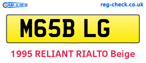 M65BLG are the vehicle registration plates.